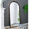Black Arch Mirror with Antique Finish & Crest Detail 83484-BLAC-DS