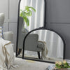 Black Wide Arch Mirror with Antique Finish & Crest Detail 83485-BLAC-DS