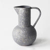Small Ceramic Pitcher with Texture Detail Grey مزهرية