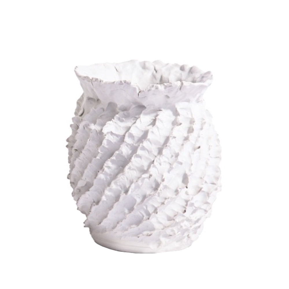 White Textured Porcelain Vase - Medium 608755