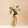Faux Pink Flowers in Glass VaseSHZHCE9640-B20 زهور مزهرية