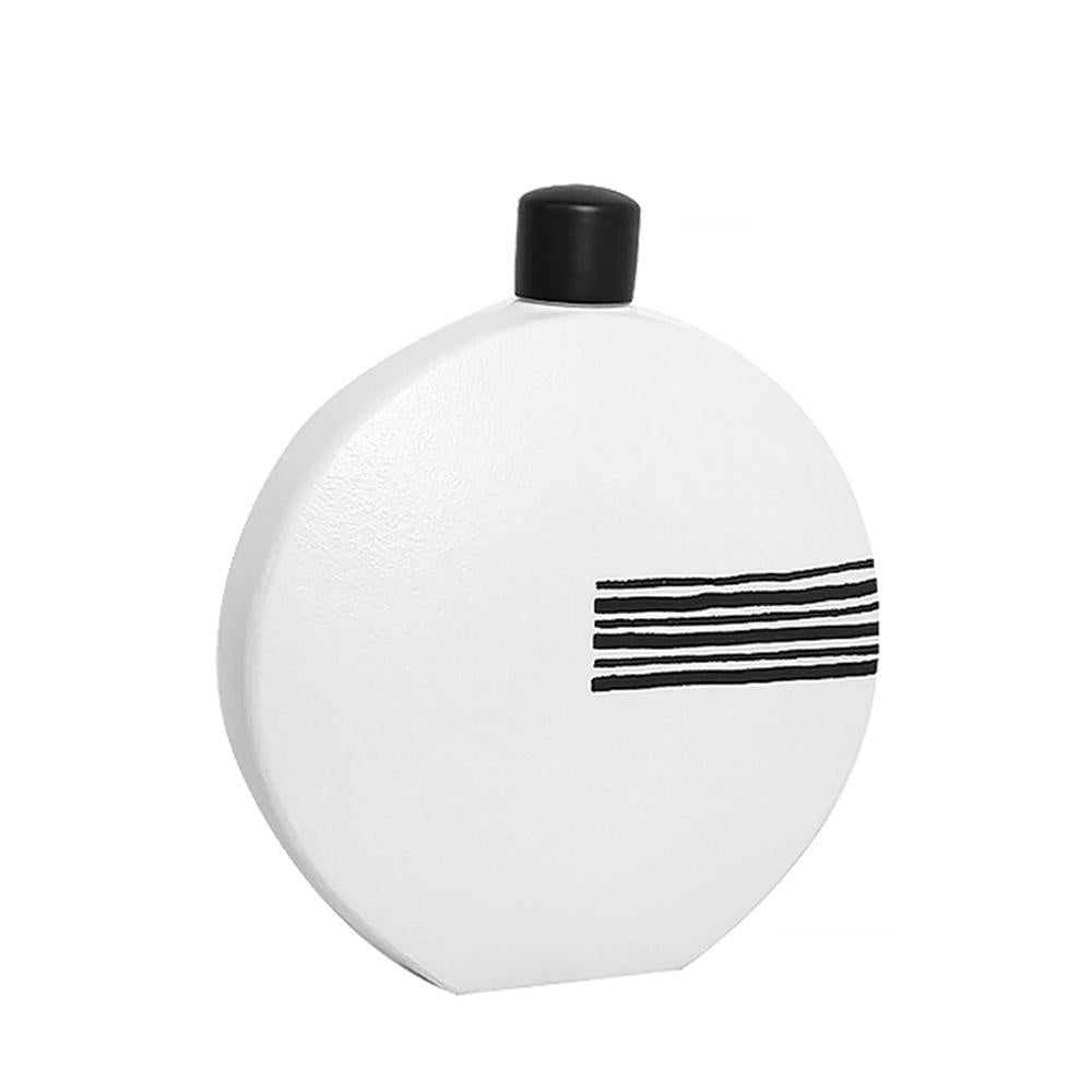 Black & White Round Ceramic Jar - Large FA-D2103A