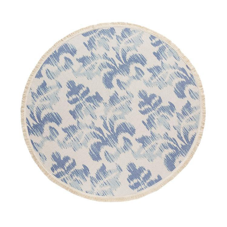 Blue Ikat Round Rug RB049