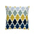 Teal & Ochre Geometric Embroidered Cushion MND222