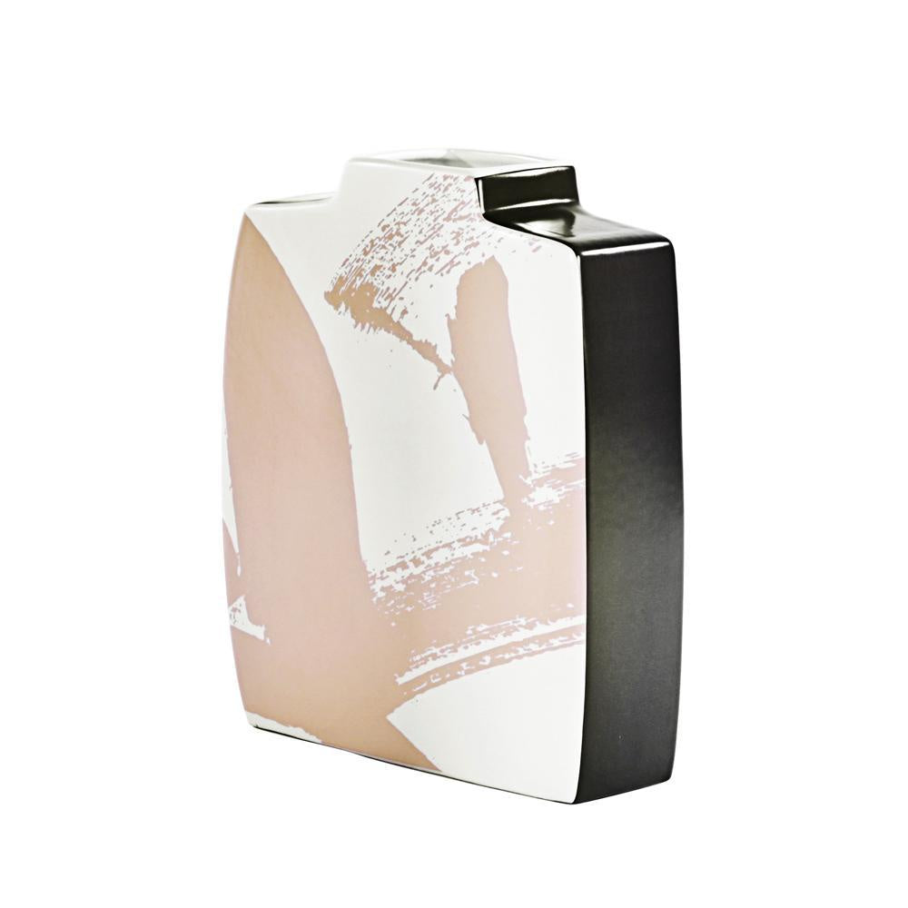White & Blush Ceramic Vase - Wide 606595