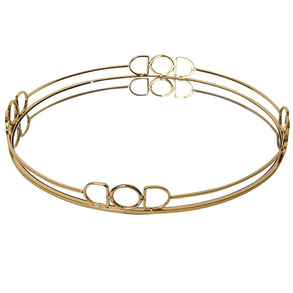 Round Metal Tray with Glass Top FC-W1921