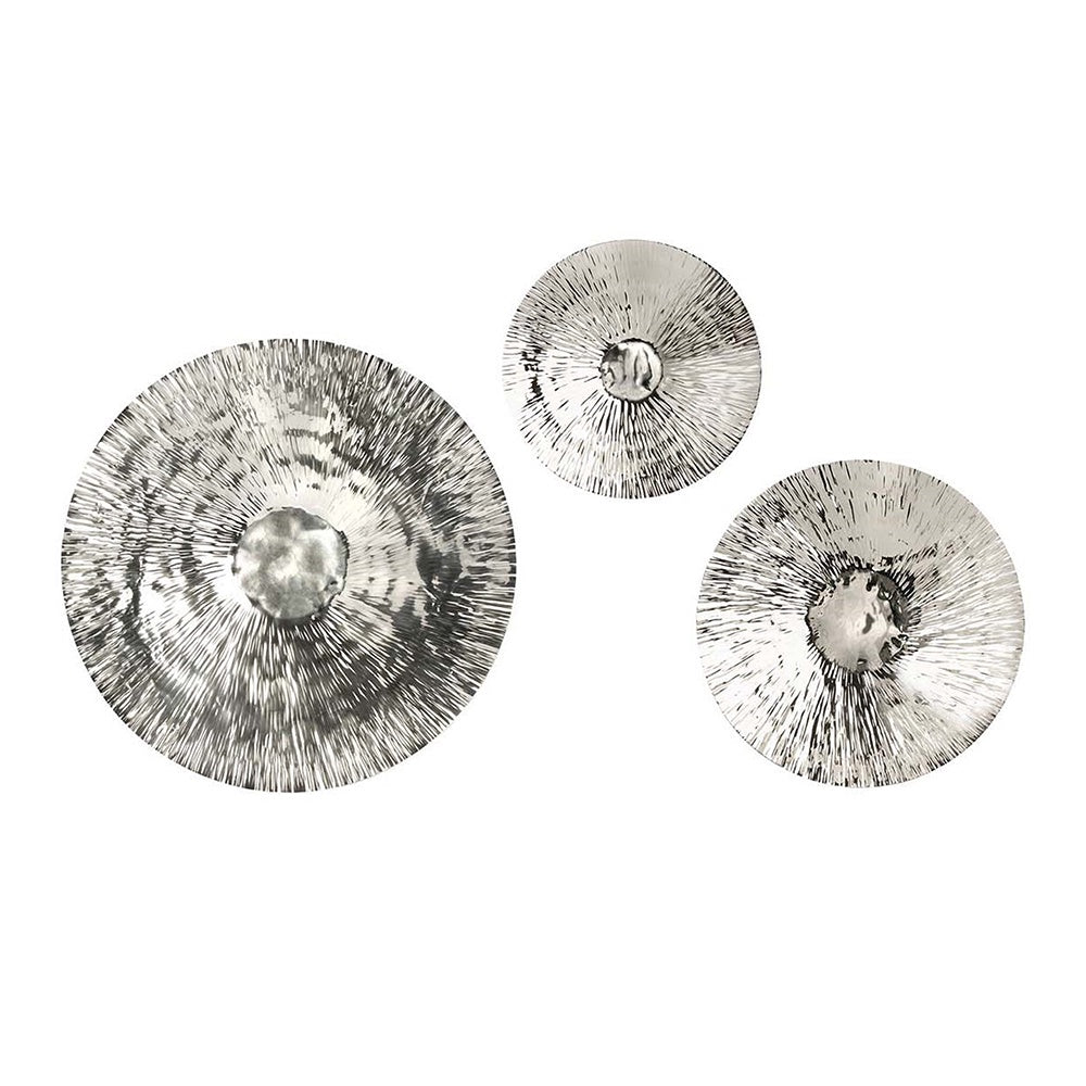 Set of 3 Stainless Steel Disc Wall Décor 89708-3 DNB