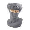 Grey David with Gold Mask Ceramic Planter الغراس