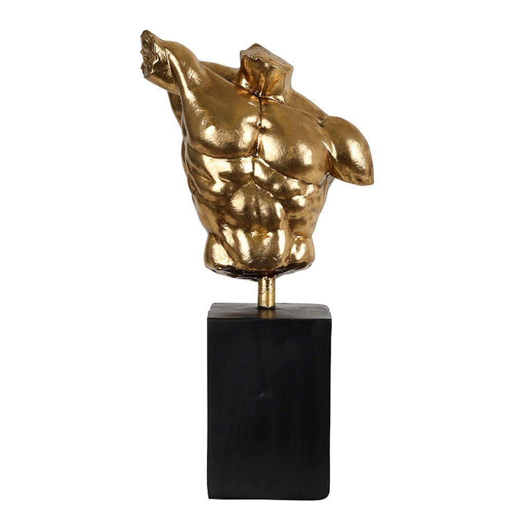 Gold Male Bust with Wooden Base FL-J2101