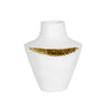 White Ceramic Wide Vase with Gold Spikes - Medium HPDD3672WJ2