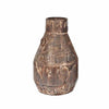 Wooden Vase with Metal Handles - Large مزهرية