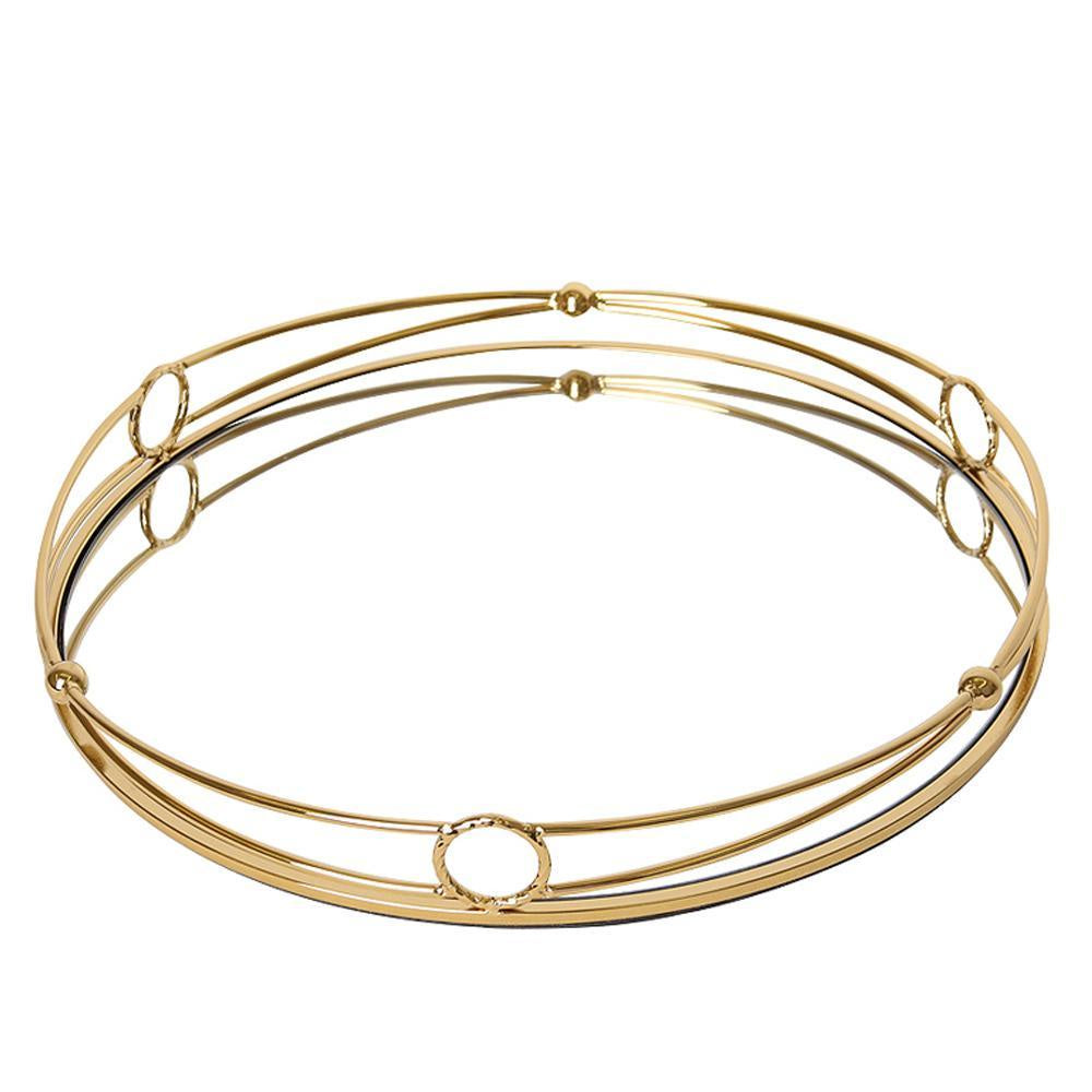 Round Iron Tray with Mirror Top FC-W1926