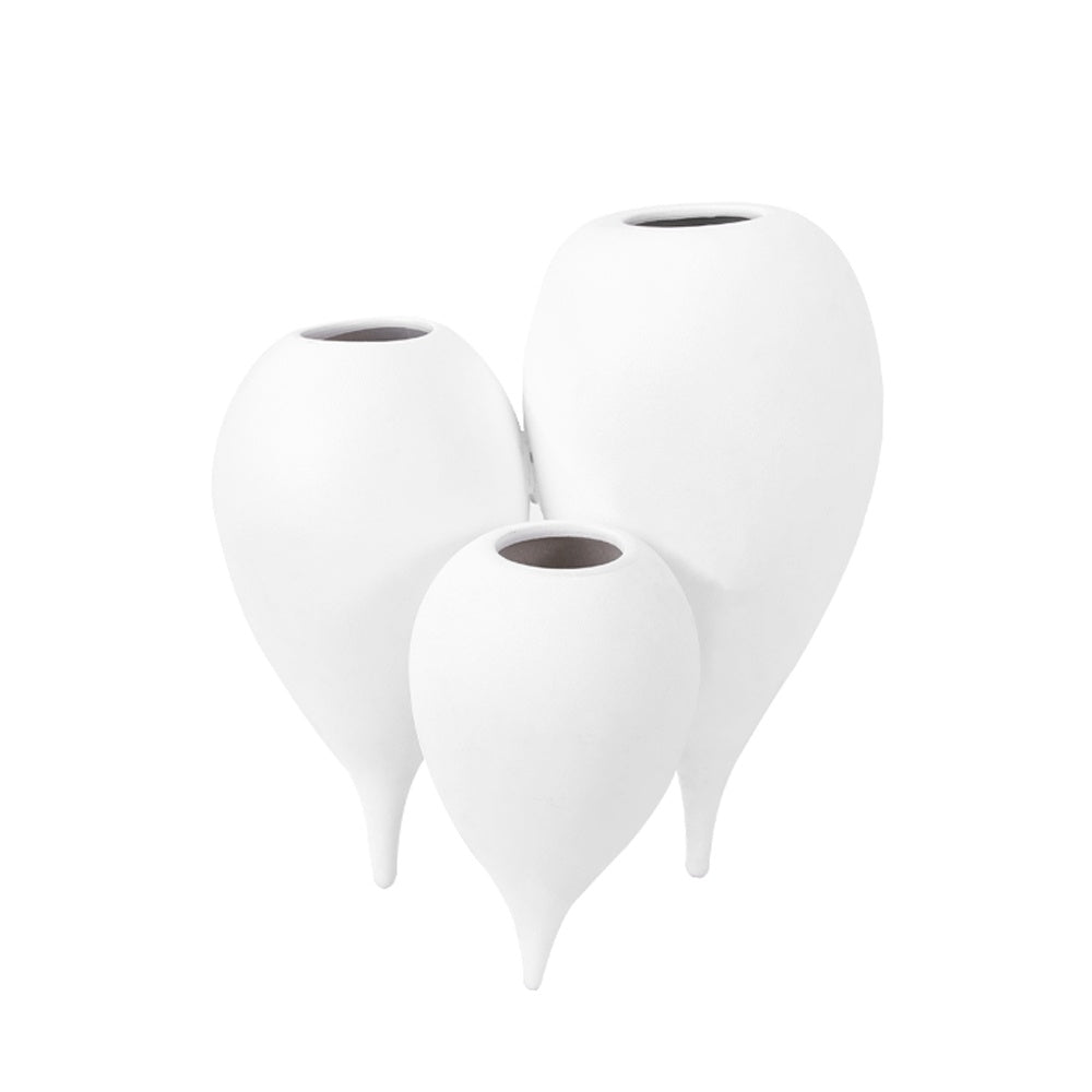 White Resin Triplet Vase 9000-104-W