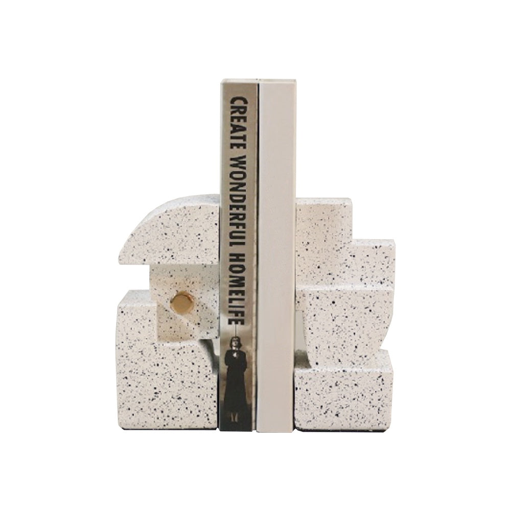 White Resin Bookends - Set of 2 9000-136