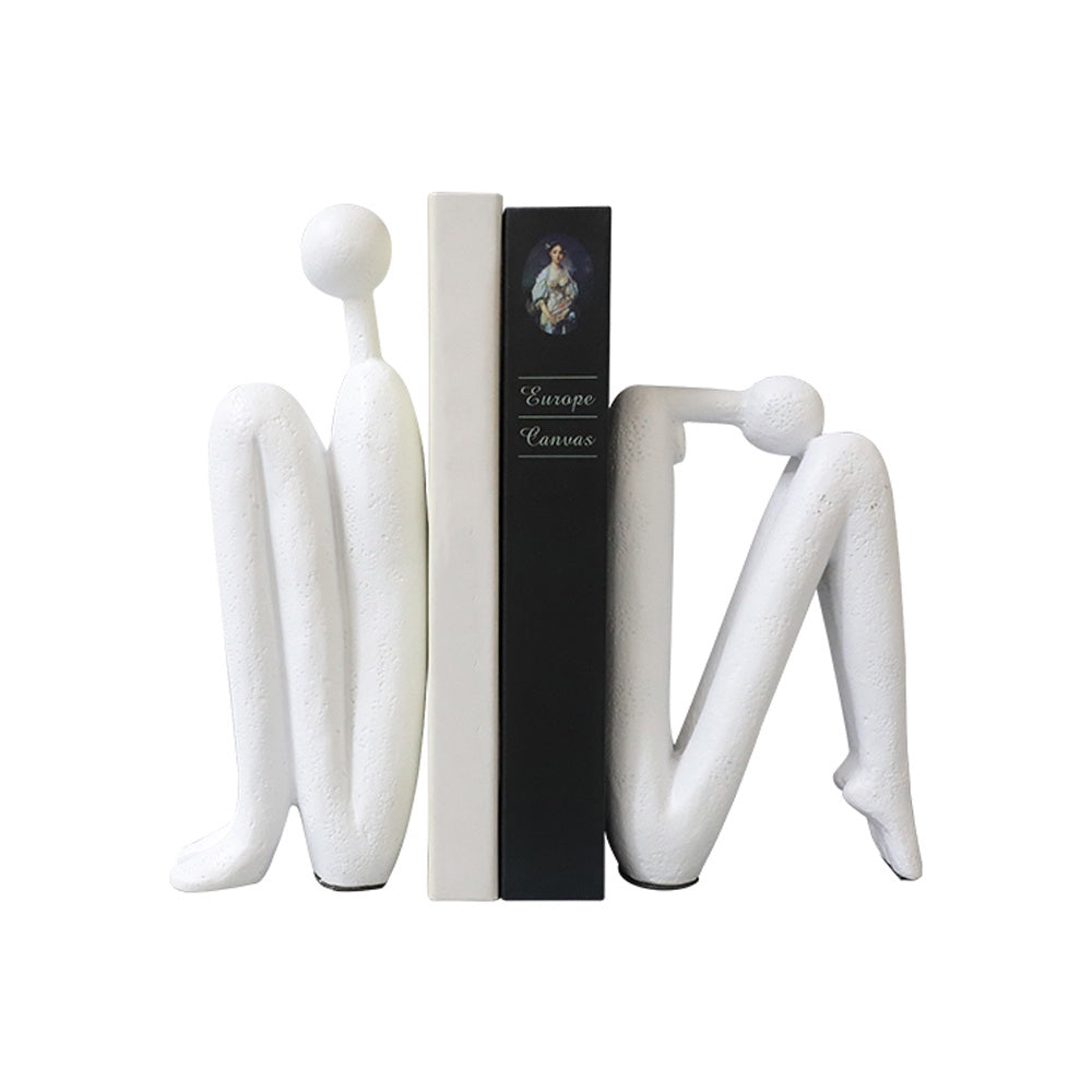 White Resin Figurative Bookends (Set of 2) 9000-144W