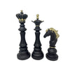 Set of 3 Resin Chess Pieces - Black 9000-167-B
