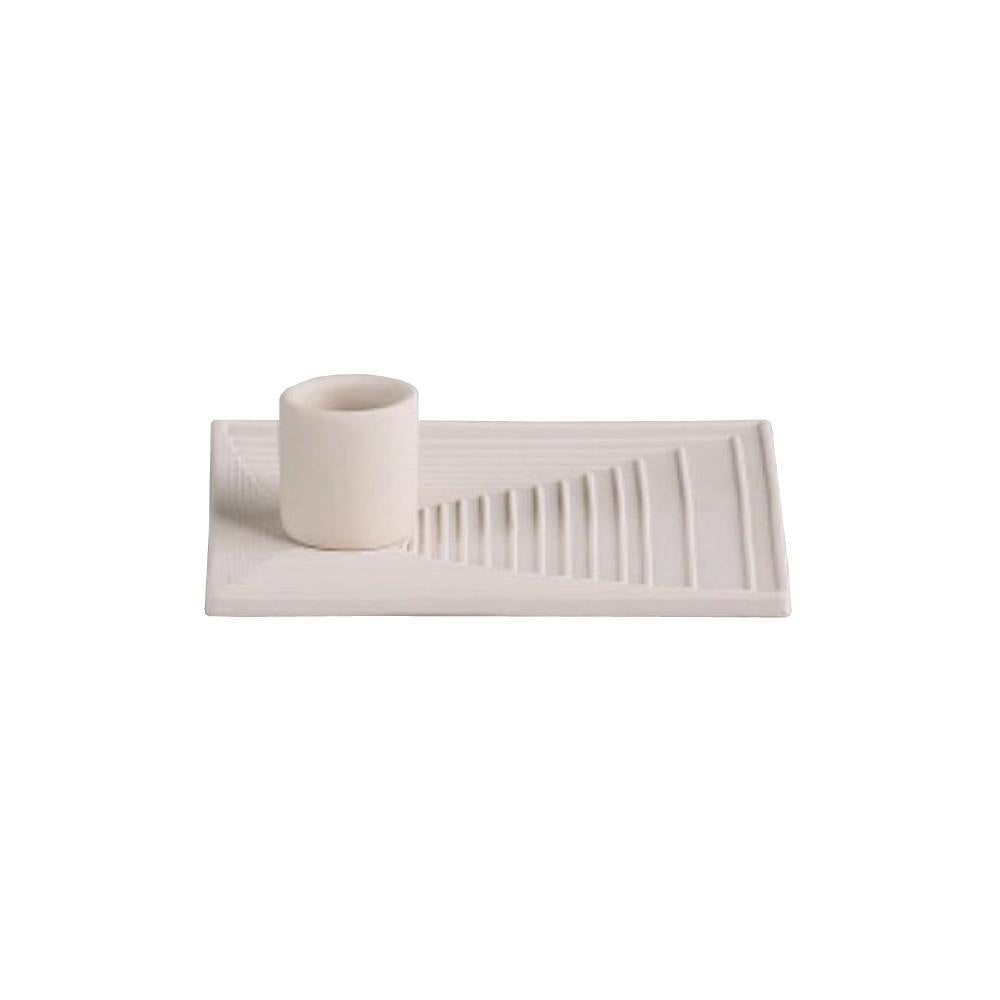 Cream Rectangular Ceramic Candleholder YBH2003