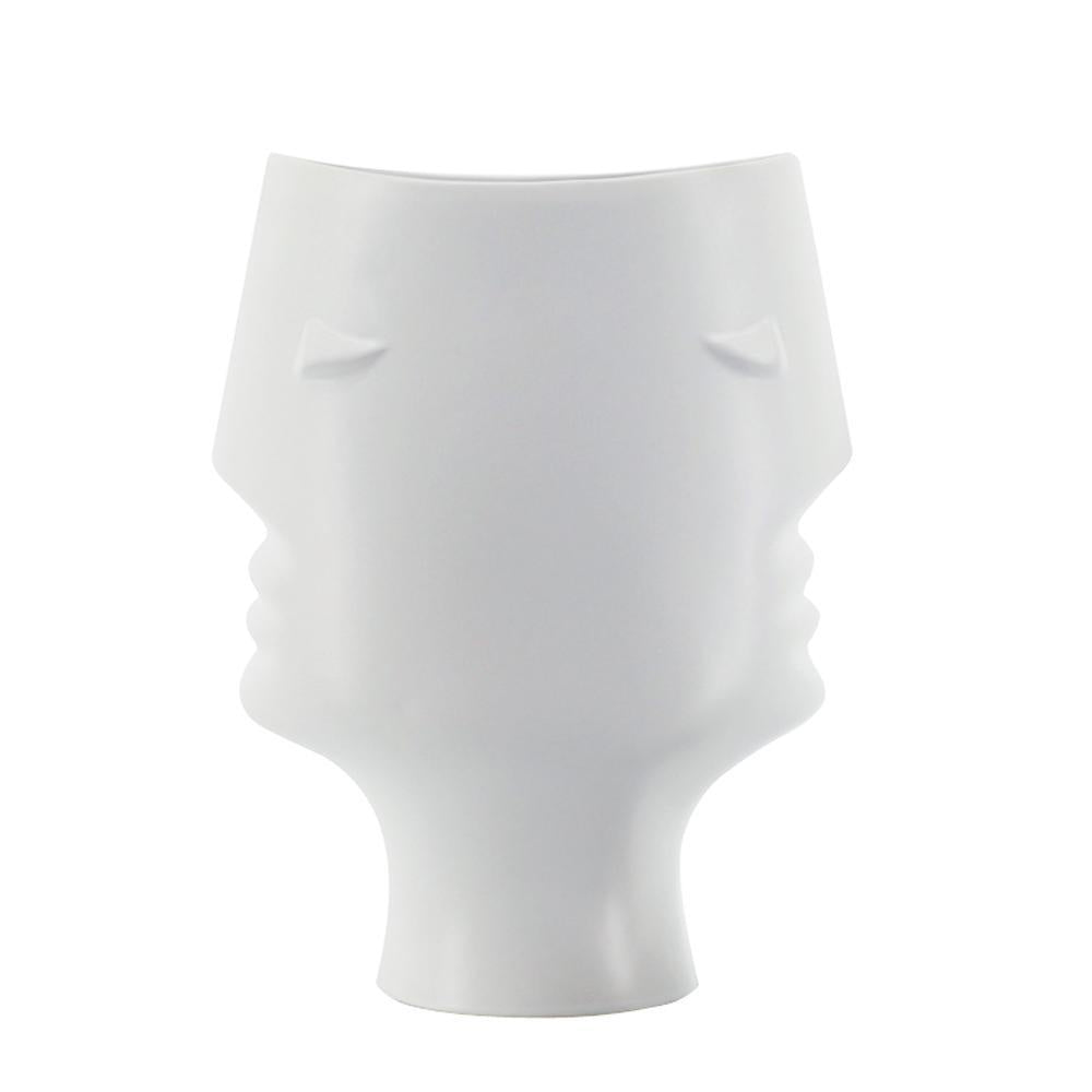 White Ceramic Face Vase HPYG0330W