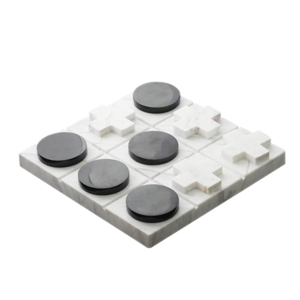 Black & White Marble Knots & Crosses Board Game H0977