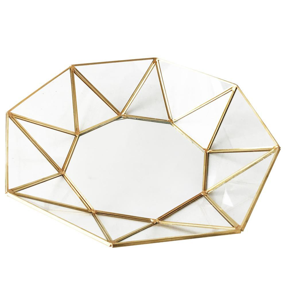 Glass Plate with Brass Trim FL-FZ013