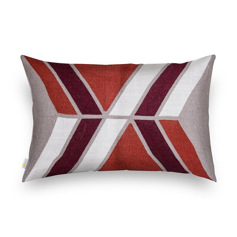 Embroidered Geometric Pattern Cushion MND102