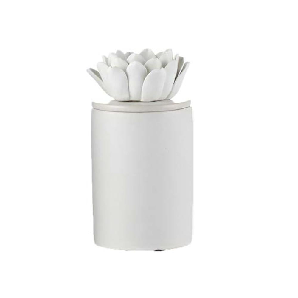 White Ceramic Jar with Floral Lid BSYG0165W1