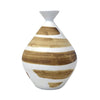 Brown & White Abstract Ceramic Vase مزهرية