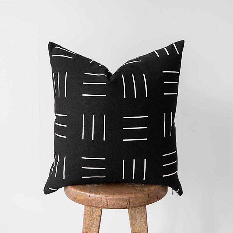 Black & White Block Print Cushion MND013