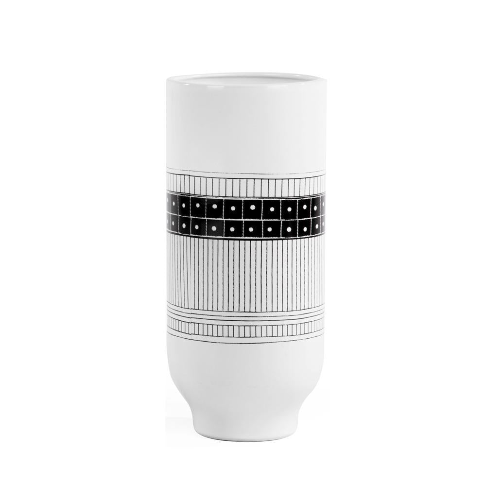 Black & White Patterned Vase - Medium 604935