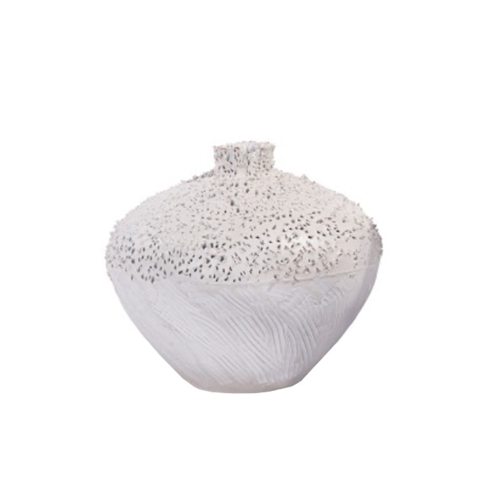 White Porcelain with Cutout Detail Vase - Large 608724