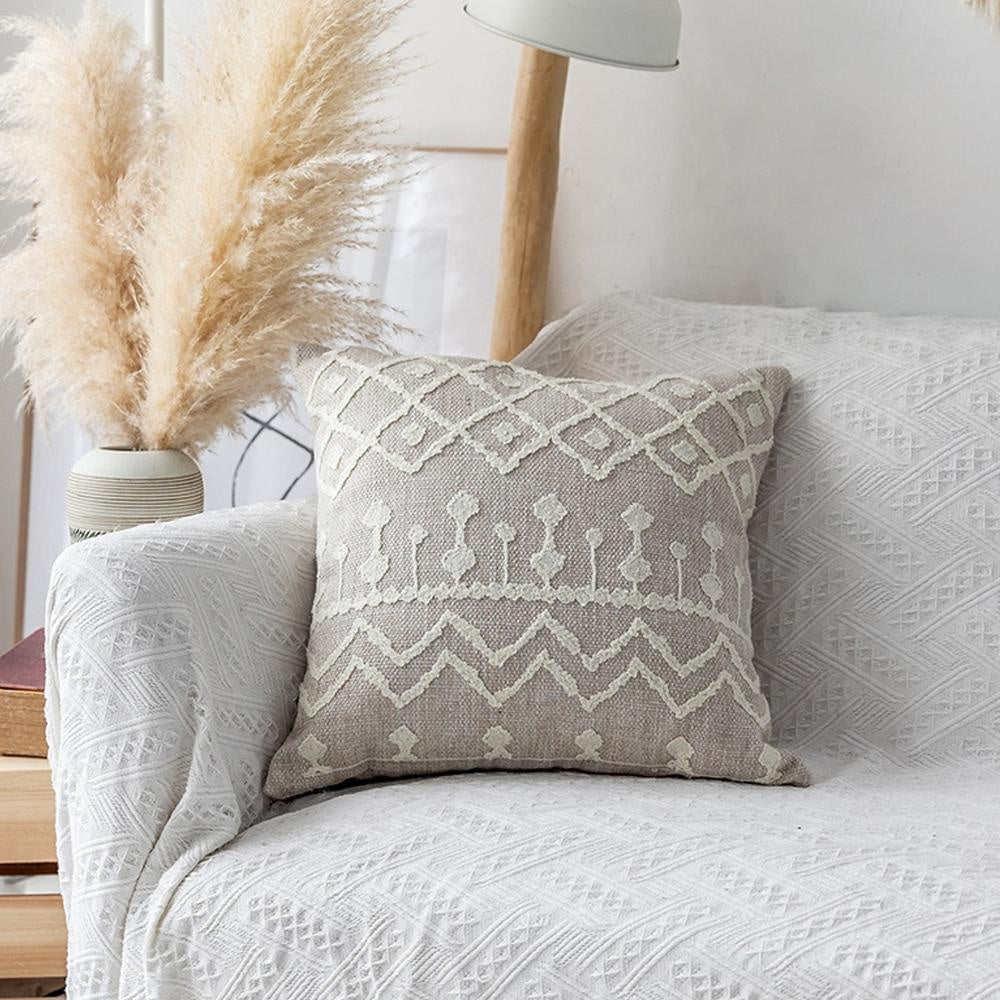 Grey & White Tribal Pattern Cushion MND228