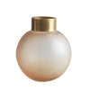 Frosted Glass Vase with Brass Trim - Round FL-ZS258B
