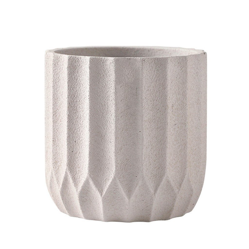 Solid White Concrete Planter - Large ZD-030L