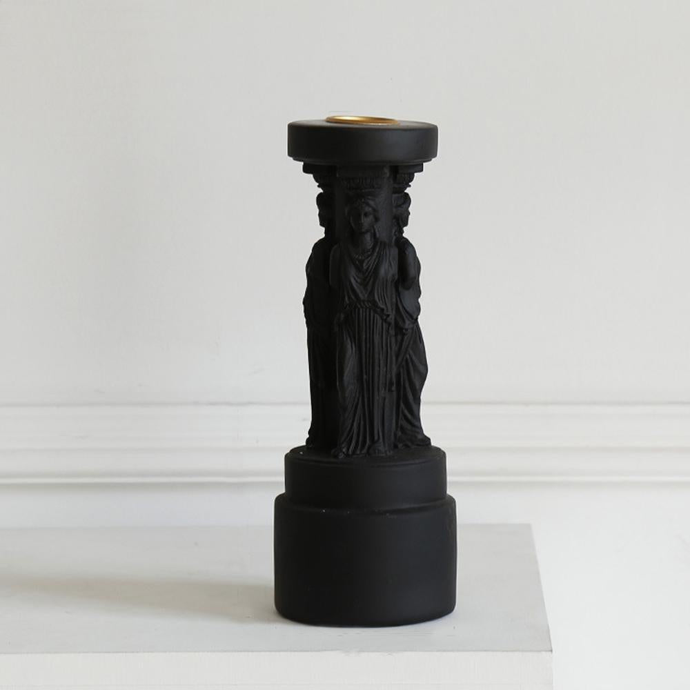 Resin Greek Sculptural Candleholder - Black FB-038-B