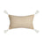 Beige Woven Cushion with Ivory Tassels - Rectangle MND235