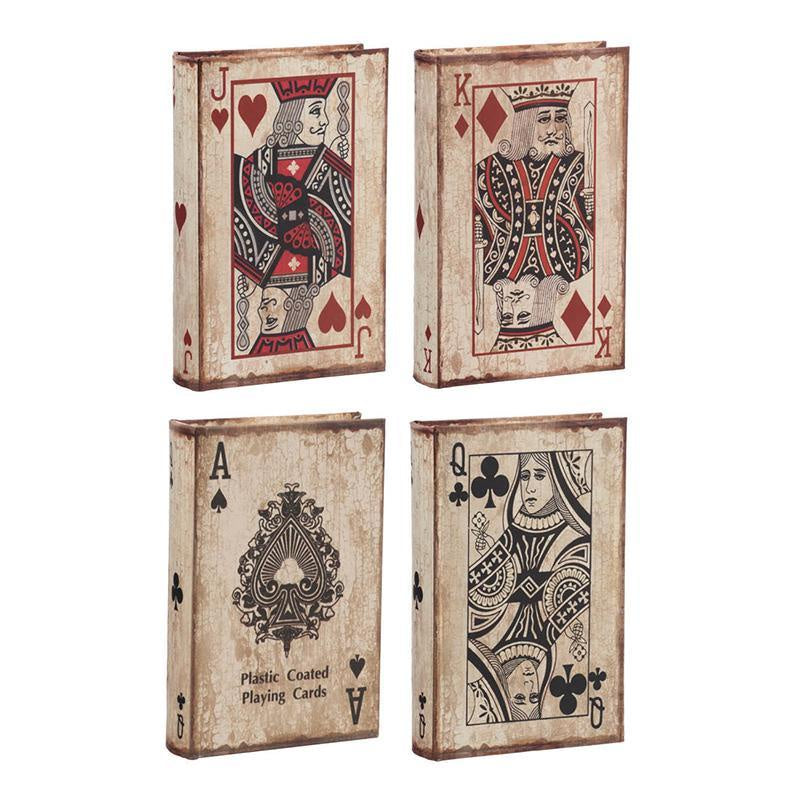 Set of 4 Playing Cards Book Boxes 36856