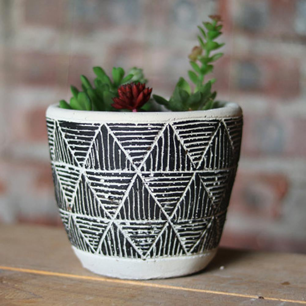 Black & White Concrete Planter ZD-036