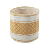 Yellow & White Cotton Basket KQ000010-YW