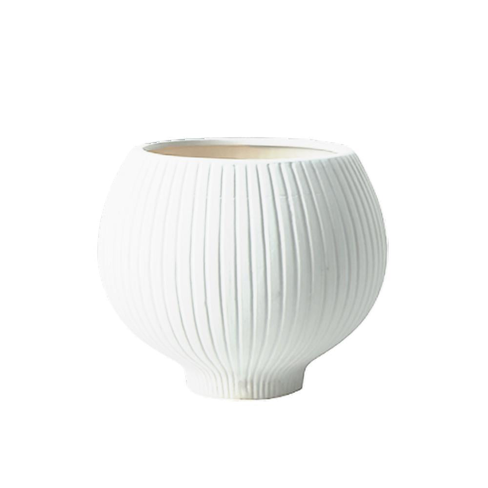 White Textured Ceramic Vase - C FA-D21054C