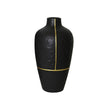 Black Ceramic Vase with Gold Thread - Medium مزهرية