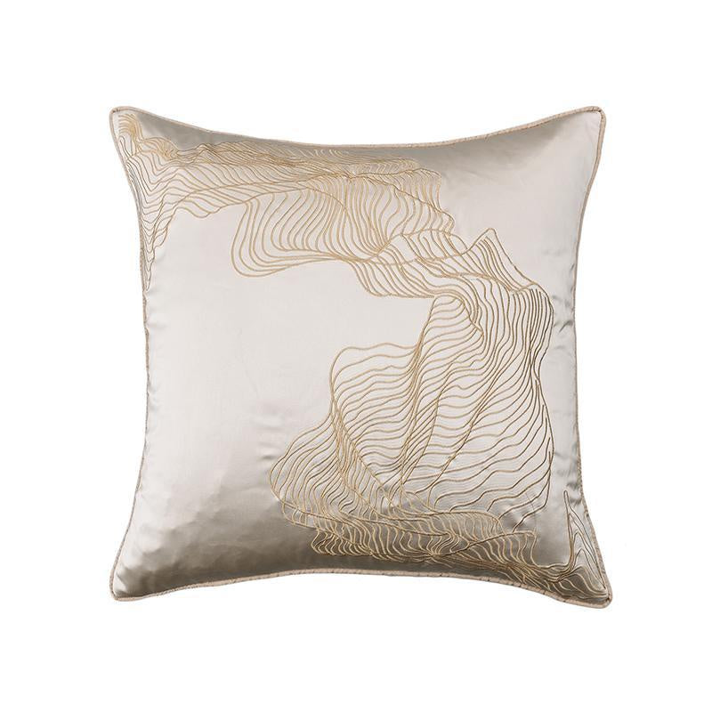 Ivory Satin Cushion with Embroidery MND175
