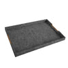 Grey Leather Tray with Metal Detail