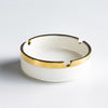 White Ceramic Ashtray with Gold Band SHDB0740121