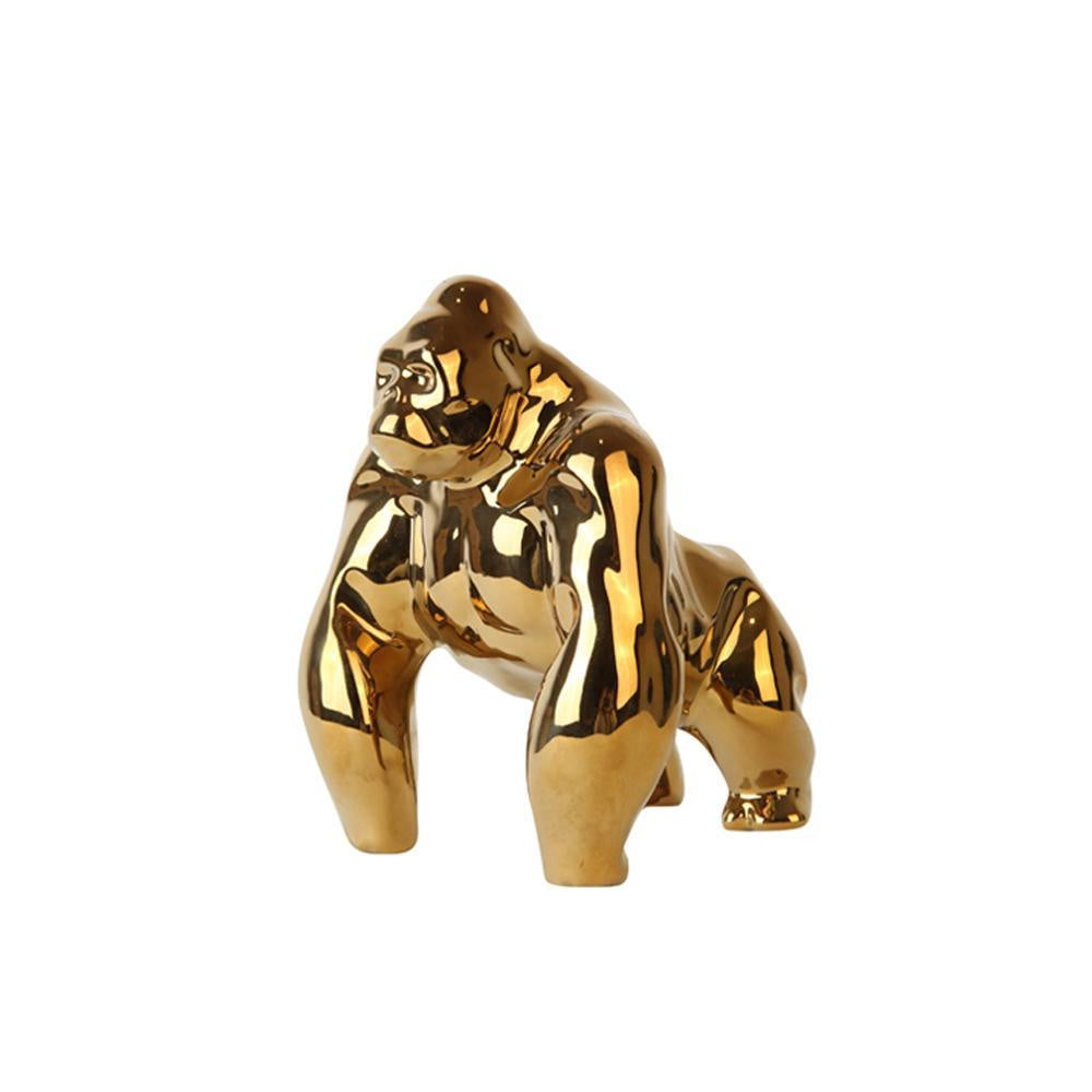 Gold Ceramic Gorilla Sculpture - Medium FA-D1937B