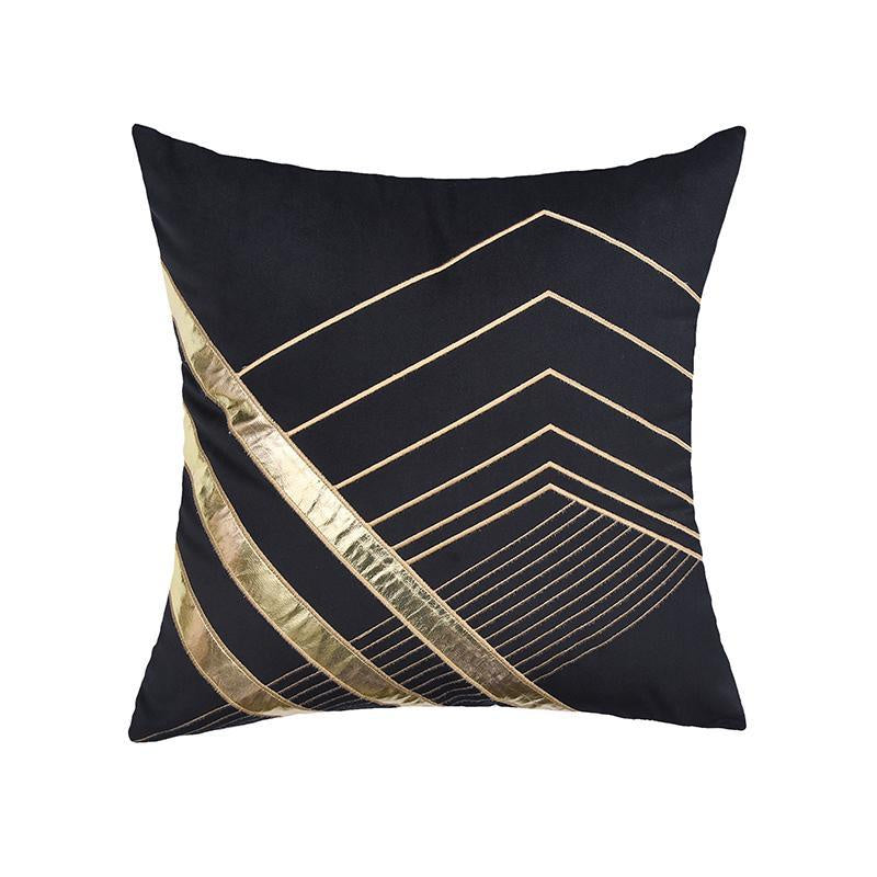 Black Velvet with Gold Appliqué Cushion MND134