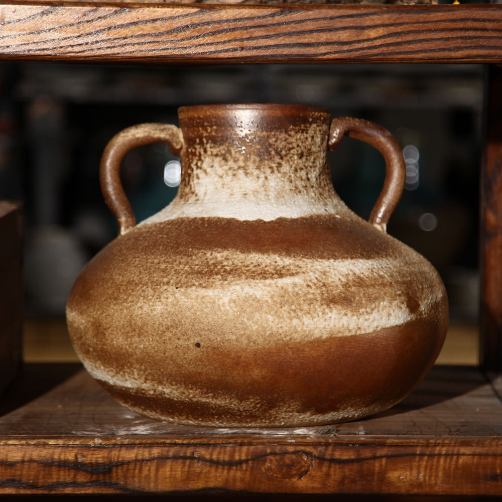 Vintage Finish Ceramic Vase with Handle ATLS-009