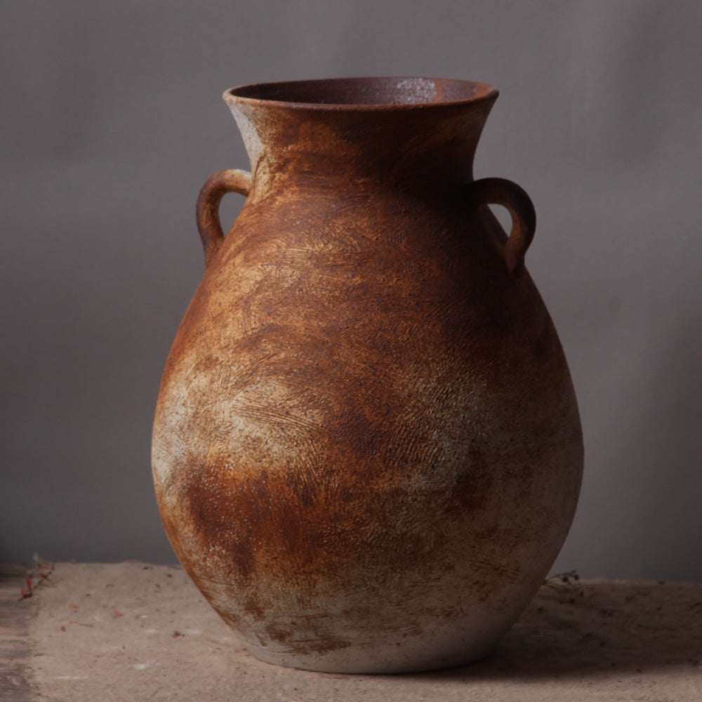 Rustic Ceramic Vase with Handles ATLS-026