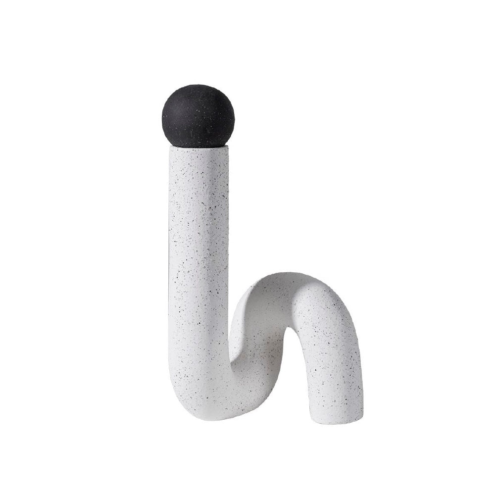 White & Black Ceramic Abstract Sculpture - Small BSST4383WB2