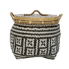 White & Taupe Patterned Belly Basket