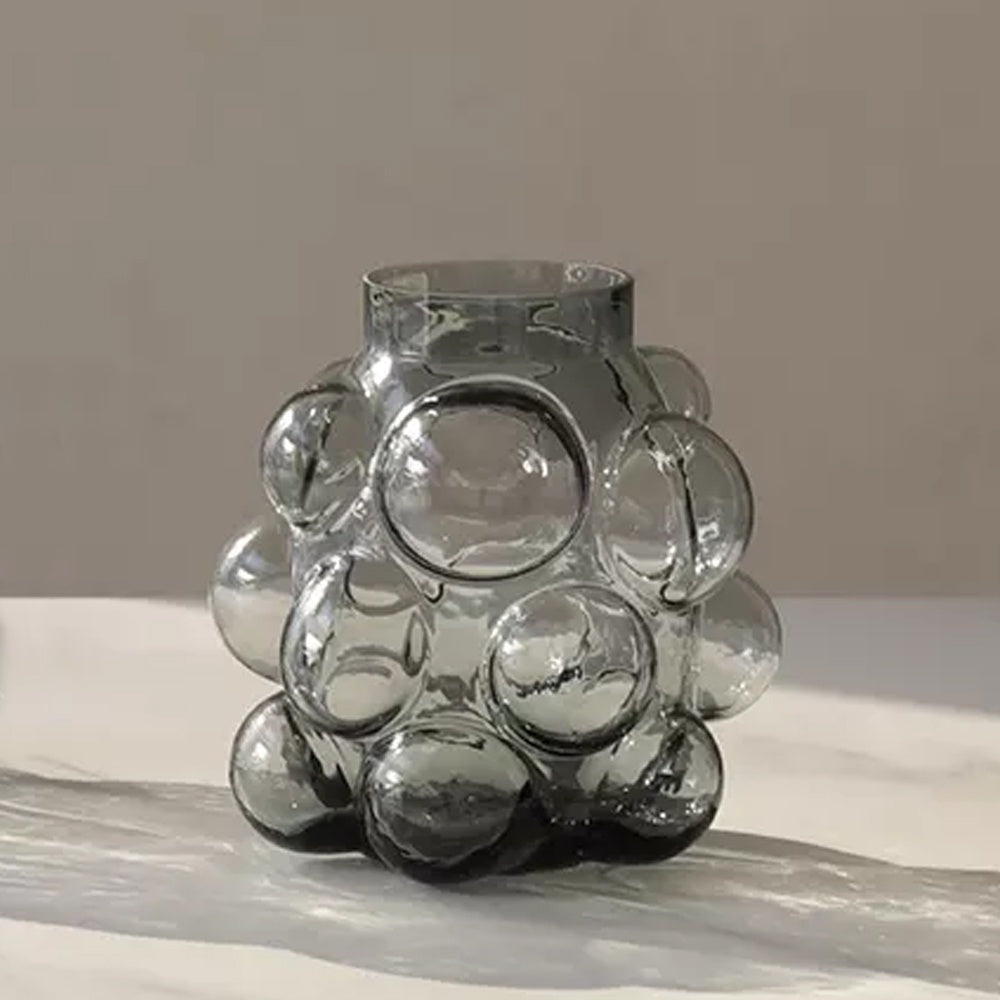 Smoke Glass Bubble Vase - Small BX-033